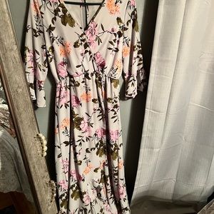 Pink lily floral dress